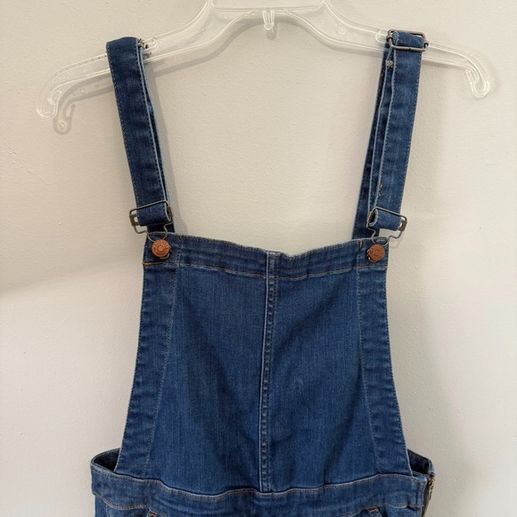 Madewell Jumpsuit Overalls Women's Large Blue Denim Side Zip Adjustable Straps‎ - Picture 2 of 15